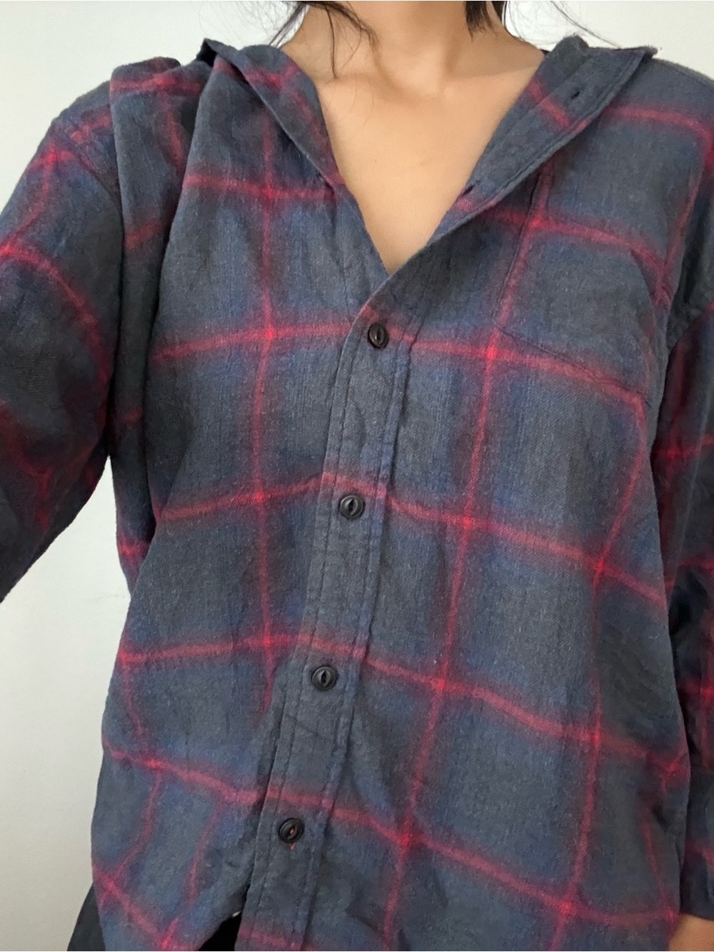 Weatherproof vintage Blue and Red Plaid Button-Down Shirt